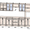 Готовая кухня Интерлиния Тренд 3.0В (луна/луна/бискайская сосна)