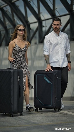 Чемодан-спиннер Solier STL2240 (M, черный/зеленый)