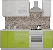 Кухня ВерсоМебель ВерсоЛайн 4-1.6 (белый 001/лайм яркий 026)