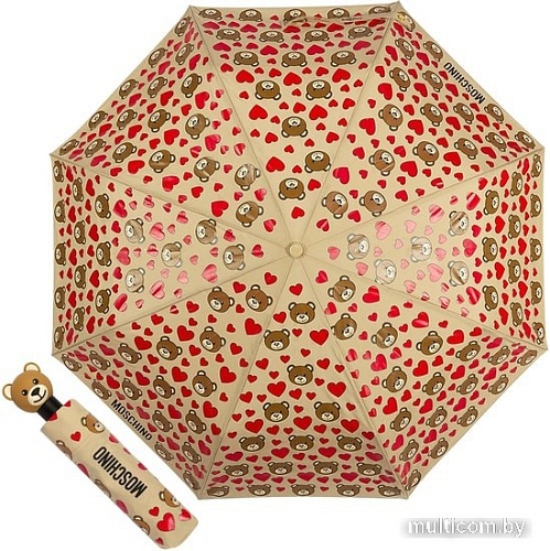 Зонт Moschino 8048-OCD Bear Hearts Allover Dark Beige