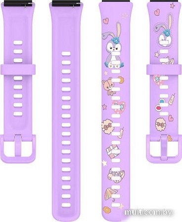Ремешок Rumi силиконовый для Huawei Band 7 Rabbit cartoon
