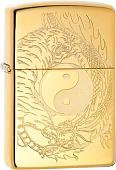 Зажигалка Zippo High Polish Brass Tiger and Dragon Design 49024