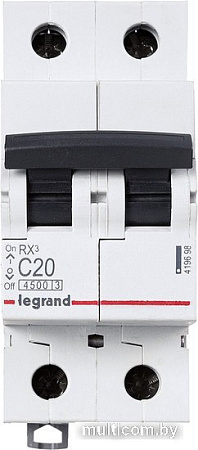 Выключатель автоматический Legrand RX3 2P C 20A 4.5кА 2M 419698