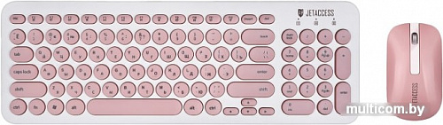 Мышь + клавиатура Jet.A SmartLine KM30 W (белый/розовый)