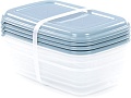 Набор контейнеров Полесье №40 1.6л с крышками 73799 (4 шт, прозрачный/серо-голубой)