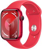 Умные часы Apple Watch Series 9 45 мм (алюминиевый корпус, красный/красный, спортивный силиконовый ремешок S/M)