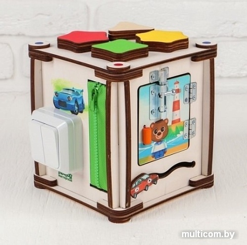 Бизиборд Лесная мастерская Транспорт со светом