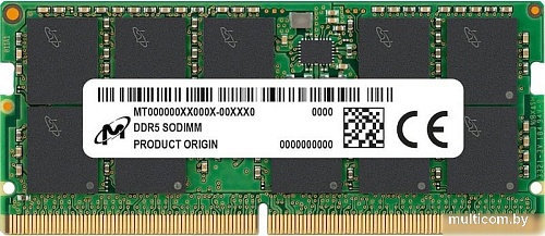 Оперативная память Micron 8ГБ DDR5 SODIMM 5600 МГц MTC4C10163S1SC56BD1