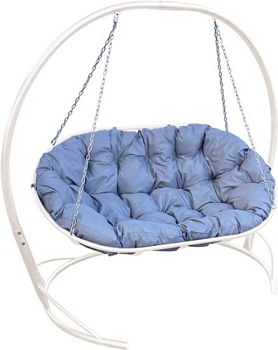 Подвесной диван M-Group Мамасан 12120109 (белый/серая подушка)