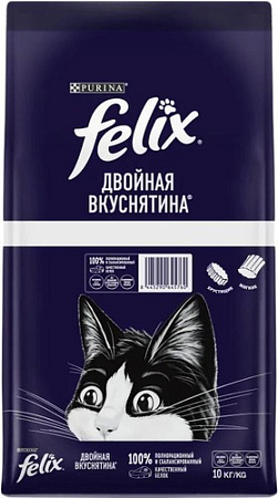 Сухой корм для кошек Felix Двойная вкуснятина с птицей 10 кг