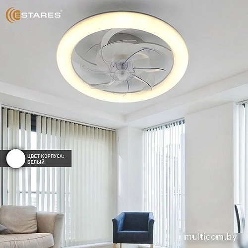 Припотолочная люстра Estares Fan Simple 65W+18W R-APP-480x125-WHITE/WHITE-220-IP20