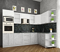 Готовая кухня Интерлиния Мила Пластик 1.68x2.8 правая (белый глянец/мрамор/кастилло тем.)