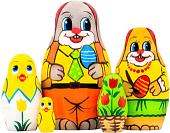 Развивающая игра Брестская Матрешка Пасхальные зайцы (набор 5 шт)