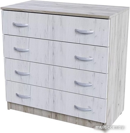 Комод Стендмебель Бася КМ-554-М (дуб крафт белый/дуб крафт серый)