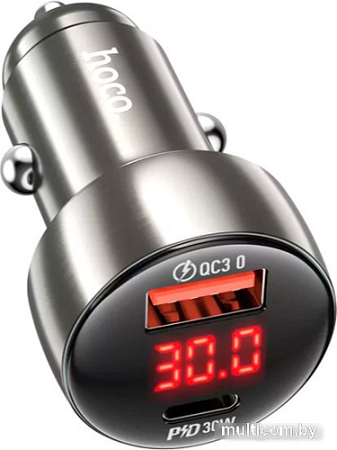 Автомобильное зарядное Hoco Z50 (металлик)