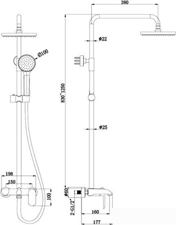 Душевая система Bravat Pure F6335369CP-A-RUS