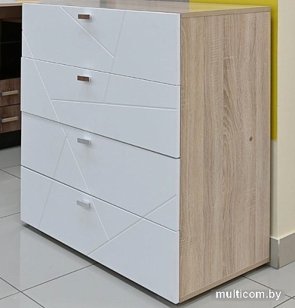 Комод MLK Скайлайн (дуб сонома светлый-белый шагрень)