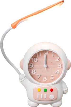 Настольные часы ILikeGift Cheerful Cosmonaut со светильником CD263-01 (розовый)