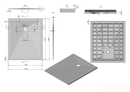 Душевой поддон Vincea VST-4SR1012W 120x100