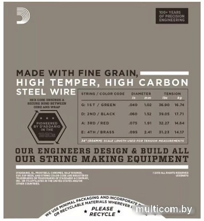 Струны для гитары D'Addario ENR70