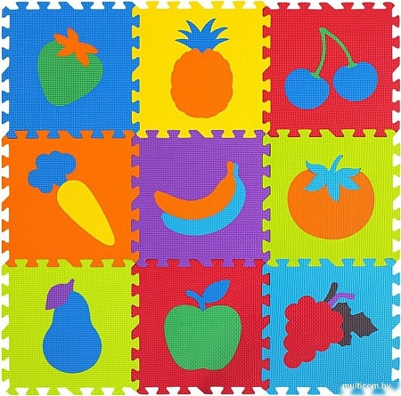 Коврик-пазл Юнландия Фрукты-овощи 664665