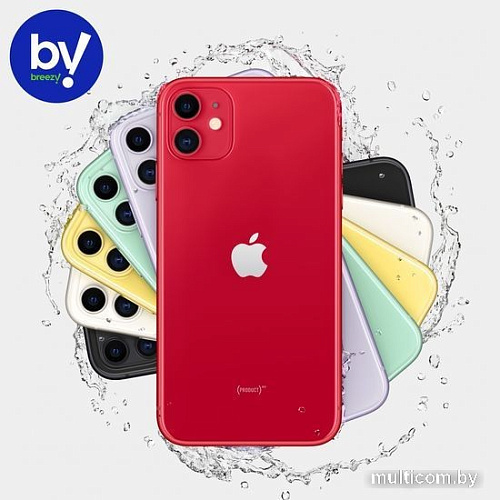 Смартфон Apple iPhone 11 64GB Воcстановленный by Breezy, грейд A (PRODUCT)RED