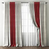 Комплект штор и гардин Pasionaria Кирстен 480x230 (3 шт, кремовый/винный)
