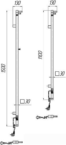 Полотенцесушитель Mario Рей Кубо-І 1500x30/130 2.2.1203.16.Р