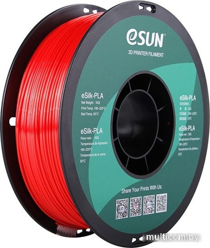 eSUN eSilk PLA 1.75 мм 1000 г (красный)