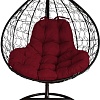 Подвесное кресло M-Group XL 11120402 (черный ротанг/бордовая подушка)