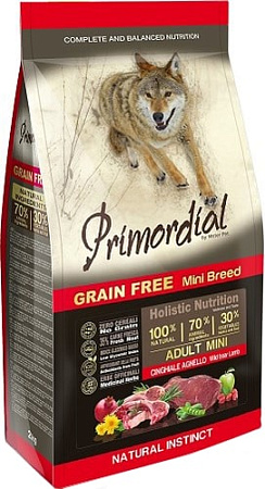 Сухой корм для собак Primordial GF Dog Mini Adult Boar & Lamb 2 кг