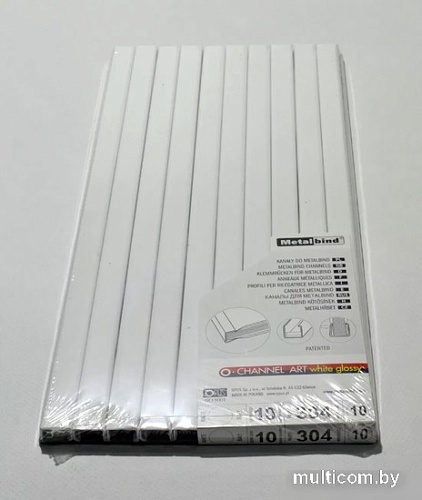 Металлический канал для переплета OPUS Art 304x10 мм OCHART1030410 (10 шт, белый)