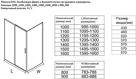Душевой уголок Aquanet Pleasure Evo 140 AE65-140x100-BT (черный анодированный)