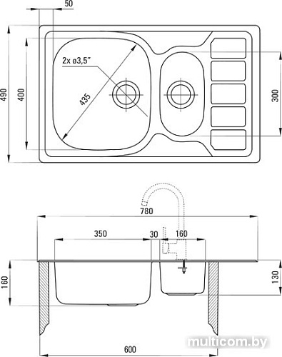 Кухонная мойка Deante Soul ZEO 0513 (сатин)