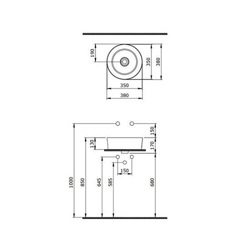 Умывальник Berges Wasserhaus Mascon 38 181005