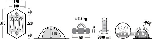 Палатка High Peak Woodpecker 3 10194 (зеленый)