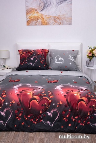 Постельное белье Миланика Пламя 1.5сп (поплин)