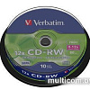 CD-RW диск Verbatim 700Mb 12х Verbatim DLP Silver 10 шт. CakeBox 043480, SERL