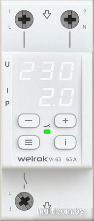 Реле напряжения Welrok VI-63 (белый)