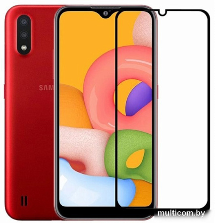 Защитное стекло Case Full Glue для Galaxy A01 (черный)