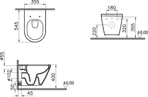 Унитаз Vitra Integra Round 7041B003-0075 (без сиденья)