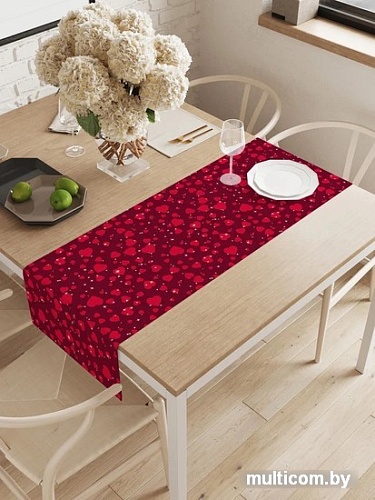 Дорожка на стол JoyArty Случайные сердца ptt_210717