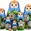 Развивающая игра Брестская Матрешка В сарафане с расписанными вручную герберами (набор 7 шт)