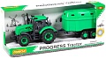 Трактор Полесье Прогресс с прицепом для перевозки животных 91482 (зелёный)