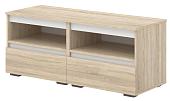 Тумба Кортекс-мебель Бари ТВ 120 2ш-2 (дуб сонома/дуб сонома/белый)