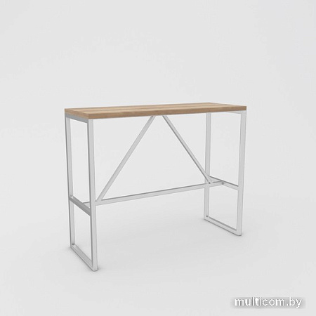 Барный стол Hype Mebel Дельта 120x55 (белый/дуб галифакс натуральный)