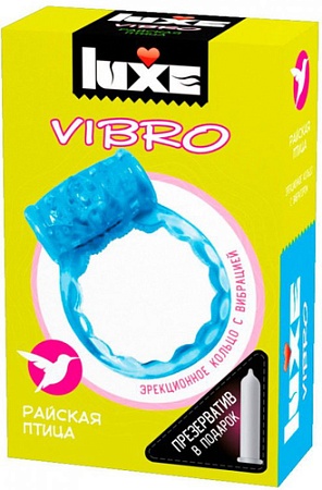 Виброкольцо LUXE Vibro Райская Птица + презерватив