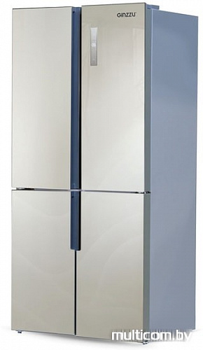 Четырёхдверный холодильник Ginzzu NFK-510 Gold glass