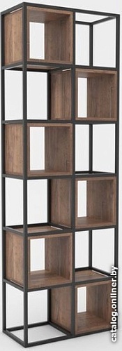 Стеллаж Hype Mebel Грос-2 70x175 (черный/дуб галифакс олово)