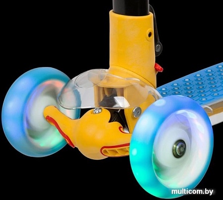 Самокат Novatrack RainBow Pro Transparent 120PROT.RAINBOW.BL20 (голубой/желтый)